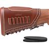 TOURBN Vera Pelle Fucile Buttstock Guancia Recoil Pad 6 Colpi Porta Munizioni (Nero)