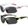 YGLONG Occhiali Ciclismo 2 pezzi occhiali da sole ciclismo uomo for esterni casual guida corsa pesca quadrati(2pcs C2)