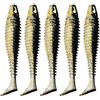 exatta 5 Pezzi Esche Artificiali Spinning Mare,6.5cm Esche da Pesca,Artificiali Spinning Mare in PVC,Esca Morbida T-tail con Occhi di Pesce,Adatta Sia per la Pesca in Acqua Dolce Che in Quella Salata