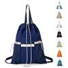UTHDLM Zaino a Sacca da Palestra, Grande Borsa Sportiva con Tasche in Rete per Borraccia, Sacca a Cordoncino per Donna e Uomo, Custodia Tennis per Spiaggia, Nuoto, Scuola, Escursionismo e Gite(White)