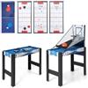 COSTWAY 6 in 1 Tavolo da Gioco, Set Multi-Gioco con Basket Biliardo Ping Pong Hockey Shuffleboard Bowling, Tavolo da Gioco Salvaspazio per Feste Sala Giochi Soggiorno