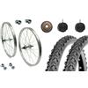 MADICKS Coppia Cerchi Bici 26" x 1.75 Anteriore + Posteriore Completi con Copertoni 26x1.95, Camere d'Aria Valvola Italiana e Ruota Libera 7 Velocità - Kit Ruote City Bike Olanda Passeggio