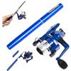 Suxdlan Canna da pesca con penna Mini canna da pesca telescopica con mulinello da spinning e filo lungo portatile per la sopravvivenza di emergenza in viaggio