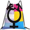 Generic Zaino con Coulisse Bigender Trans Pansexual Pride Flag Borsa con Coulisse Grande capacità Drawstring Backpack Pieghevole Sacchetta Sportiva per Vacanze Viaggi Spiaggia