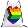 Generic Zaino con Coulisse Transgender Pride Rainbow Flag Love LGBTQ Drawstring Backpack Leggero Sacchetta Sportiva Pieghevole Sacca da Palestra per Vacanze Viaggi Unisex