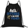 Generic Zaino con Coulisse Reel Bitches Catch Fishes Fishing Sacca da Palestra Leggero Drawstring Backpack Pieghevole Borsa con Coulisse per Vacanze Viaggi Unisex