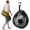 ZUWIJEQ Borsa Porta Palloni 25x30cm, Rete Porta Palloni in Poliestere con Gancio Metallico per Basket, Calcio, Pallavolo, Sacca Sportiva Portatile e Resistente (Nera)