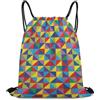 Generic Rainbow Diagonal Plaid Borsa Sportiva Sacca con Cordoncino Moda Unisex per Donna Spiaggia Shopping Borsa Coulisse 36X42Cm