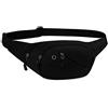 Sobeta Marsupio sportivo per donna e uomo, impermeabile, con molte tasche, con tracolla regolabile, per sport all'aria aperta, viaggi, corsa, trekking, ciclismo, nero