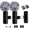 XIXIXIAXIA Microfono lavalier wireless per iPhone, Android, iPad, microfono Lavalier per Riduzione del Rumore per Registrazione Video, Live Steam, Intervista, YouTube, TikTok and Facebook Vlog