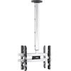 VCM Supporto universale da soffitto per 2 TV | 42-65 pollici, fino a 56 kg | Compatibile con VESA fino a 600x400 | Altezza regolabile da 127 a 238 cm | Rotazione a 360 gradi, inclinazione regolabile di 15 gradi | Supporto TV - CM4