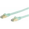 StarTech.com 6ASPAT10MAQ Cavo patch CAT6a (10 m, turchese, connettore RJ45 senza aggancio, cavo CAT6a STP, filo di rame, cavo di rete) - Cavo patch - da RJ-45 (M) a RJ-45 (M) - 10 m - STP - CAT 6a - Modellato, senza aggancio - Acquamarina