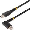 StarTech.com Cavo USB-C a Lightning da 2m - Cavo di ricarica/sincronizzazione da USB Tipo-C a Lightning in fibra aramidica resistente con angolo a 90 gradi - Apple MFi - Cavo ricarica iPhone robusto