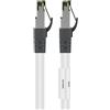 Goobay 20x Goobay 55130 Cavo patch RJ45 (CAT 6A, 500 MHz) con cavo CAT 8.1 S/FTP grezzo, bianco, 15 m - conduttore in rame privo di ossigeno al 99,9 % (OFC), AWG 24, guaina senza alogeni (LSZH)