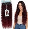 Ser Mulher Extension Capelli con Clip Beach Wave, Leggere e Setose, Natural Look, 228gr - Texture Mosse in Fibra con Clips per Volume e Lunghezza, Facili da Applicare, 7 x 60cm MARI (Burg Black Red Degradee)