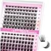 FADLASH Falsi Cils a Grappolo - Natural D Curl Lash Clusters Easy Application Under Lashes Lightweight Volume DIY (K001+K002 Mix 8-16mm)