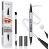 YZ&YL Penna Sopracciglia Doppia Estremità con (Marrone) | Micro-punta a 2 Punte,Eyebrow Pencil Waterproof, Resistente al Sudore e Alle Sbavature, Lunga Tenuta