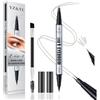 YZ&YL Penna Sopracciglia Doppia Estremità con (Marrone Chiaro) | Micro-punta a 2 Punte,Eyebrow Pencil Waterproof, Resistente al Sudore e Alle Sbavature, Lunga Tenuta