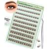 Obeyalash Ciglia Marroni Autoadesive Ciglissime Press e Go Ciglia Finte Naturali Marroni C Curl 8-14mm con Pinzette Senza Colla Kit DIY Extension Ciglia Brown per Occhi di Gatto (G-JTQQ)
