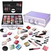 KAICOERLY Makeup Kit for Women Girls, Fashionable Make Up Present Set for Beginners Professionals Traveler with Case, Makeup Essential with Eyeshadow Palette, Lip Gloss, Mascara,Foundation Face Primer(Purple)