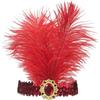 Fenisonavy Set di copricapi con piume 2 pezzi in stile retrò anni '20 con paillettes adatto a donne adolescenti e bambini ideale per carnevali feste e matrimoni (Rosso, 2 piume)