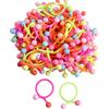 Generic Elastici per capelli con perline, confezione da 100, elastici colorati e neri, design multicolore e palla rossa (colore nero)