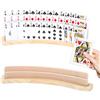 Silkwish Porta carte da gioco a 3 ripiani in legno morbido (protezione del tavolo), carte da gioco per anziani, adulti, disabili, LGSK-173