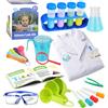 UNGLINGA Kit Scienza e esperimenti scientifici per bambini con camice da laboratorio Costume da scienziato per vestire e giochi di ruolo Regalo per ragazzi e ragazze Bambini dai 5 agli 11 anni Natale