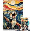 AITEXI puzzle 1000 pezzi per adulti Dipinto di urlo di gatto Giocattoli educativi per l'apprendimento Giochi per famiglie Un'opera d'arte 52x38cm