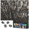 TISHIRON Puzzle per adulti 1000 pezzi Medievale Trono della Spada di Ferro - Puzzle Arte Vintage 70x50 cm Cavaliere Metallico Pesante Puzzle impegnativo Gioco di famiglia per uomini e donne