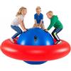 COSTWAY Giostra Gonfiabile a Pianeta per Bambini da 223CM per Inclinare, Arrampicarsi e Saltare con 6 Maniglie Incorporate, Giocattolo Spaziale per Esterno per Bambini dai 5 Anni+ (Rosso+Blu)