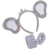 DECHOUS Set 3 Pezzi Cerchietti per Chioma Koala in Peluche Grigio Accessori Kawaii per Costume da Festa e Cosplay Animali Fasce per Chioma con Orecchie Koala per Eventi a Tema Giungla e