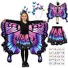 ITJMRJP Costume Farfalla Bambina Ali Farfalla Bambina Vestito Farfalla Mantello Scialle Farfalle a Doppio Strato per Carnevale Feste Cosplay Halloween Carnevale