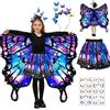 ITJMRJP Costume Farfalla Bambina Ali Farfalla Bambina Vestito Farfalla Mantello Scialle Farfalle a Doppio Strato per Carnevale Feste Cosplay Halloween Carnevale