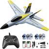 DEERC Aereo Telecomandato Brushless a 4 Canali, Giroscopio Avanzato, Acrobazie Flip a 360°, Avviso Batteria Scarica, Aereo RC con 2 Batterie, Facile da Pilotare per Adulti e Bambini