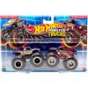 Hot Wheels Monster Trucks Racing, Demolition Raddoppia #1 vs #4, veicoli pressofusi in scala 1:64