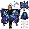 ITJMRJP Costume Farfalla Bambina Ali Farfalla Bambina Vestito Farfalla Mantello Scialle Farfalle a Doppio Strato per Carnevale Feste Cosplay Halloween Carnevale