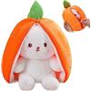 TOGETDREAM Pasqua Coniglietto, 25cm Kawaii Peluche Bambole Carota Fragola Giocattolo Morbido Cuscino Bambola per oltre 12 anni Bambini (giallo)