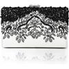 CZWLWYXB Borsetta da sera con strass - Pochette da donna versatile, perfetta per abito, Cheongsam nuziale, damigella d'onore, elegante borsa da festa da donna, Nero, Bianco