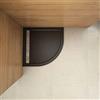 AICAit Piatto Doccia Semicircolare 80x80cm in Pietra Vulcanica e Resina Mista Finitura Pietra Nera Ruvida Ultraslim 3 cm