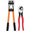 Anxingtools Strumento di crimpatura del cavo della batteria per terminali ad anello in rame della batteria da 6/10/16/25/35/50 mm², capicorda in rame, piegatore resistente per capicorda (HX50B crimper+cutter)