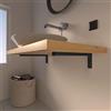MLOQI 4 Pezzi Staffe per Mensole Pesanti Industrial, Reggimensola, Reggi Mensola da Muro, Staffe a L, Supporti per Scaffali Aperti Mensole Telaio Lavabo Bagno con Viti (40 cm)