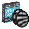 Repa Market Griglia di ventilazione rotonda nera 200 mm (apertura Ø) - griglie di ventilazione in plastica - Griglia di ventilazione con zanzariera per pareti, soffitti - Confezione da 2