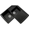 Plados Harmony - Lavello da cucina 2 vasche da 83 cm Angolare colore Black Matt
