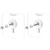 QWORK® 30pz. Viti adesive per fissaggio a parete - asta in acciaio inox 8mm/16mm - 6x6 cm - carico 10 Kg. Senza forare