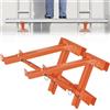 HEYOUTH 2 Pack Staffa per ponteggi, martinetti per scale, martinetto per scale a due pioli per Scale Professionali da Costruzione (Orange)