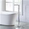 ARCORA Rubinetto Vasca a Pavimento con Doccetta, Miscelatore Vasca a Pavimento, Girevole 360°, Ottone Massiccio e Acciaio Inox, Cartuccia Ceramica, per Vasca Freestanding, Cromato