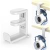GLDNTM Gancio per cuffie con morsetto da scrivania senza trapano, girevole a 360°, con gancio multifunzione per ufficio, gioco e uso domestico (bianco)
