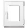 Framex Finestra Seminterrata Piccola in PVC Bianco, Larghezza x Altezza 60 x 70 cm (600 x 700 mm), Doppi Vetri (32 mm), Anta-Ribalta, Girevole DIN Destra - Premium