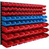 botle Sistema di stoccaggio da parete, 1155 x 780 mm, 91 pezzi, scatole impilabili, pannelli da parete extra forti, scaffali espandibili, scaffalature da officina